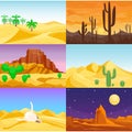 Desert mountains sandstone wilderness landscape background travel vector illustration.