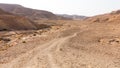 Desert mountains trail valley landscape view, Israel nature.