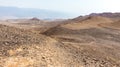 Desert mountains valley landscape view, Israel traveling nature.