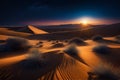 Desert in night ultra hd realistic vivid-colors generated by Ai Royalty Free Stock Photo