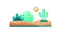 Desert Oasis with Geometric Globe, Nature and Tech Fusion, vector design Generative AI Royalty Free Stock Photo