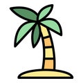 Desert palm tree icon vector flat Royalty Free Stock Photo