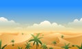 Desert panorama horizontal seamless pattern