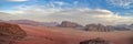 Desert panorama under blue sky with white clouds Royalty Free Stock Photo