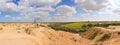 Desert panoramic view in spring Royalty Free Stock Photo