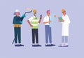 set of flat vector character of different workers Royalty Free Stock Photo