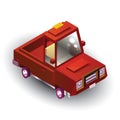 toy low poygonal Pickup truck, 3d vector illustration Royalty Free Stock Photo