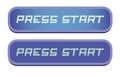Horizontal Web Buttons, active and inactive. Start button. Royalty Free Stock Photo