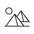 Desert, pyramid icon. Simple line, outline vector elements of wilderness icons for ui and ux, website or mobile application