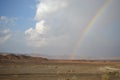 Desert Rainbow in Mitzpe Ramon, Negev desert, crater, in Israel, Near East Royalty Free Stock Photo