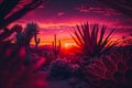 desert red crimson sunset, hot eveninglandscape Generative AI Royalty Free Stock Photo