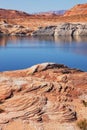 The desert of red sandstone and waters. Royalty Free Stock Photo