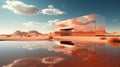 desert reflections, digital art illustration, Generative AI