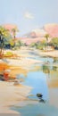 Desert Reflections: Vibrant Compositions Of A River In Soft Shadows