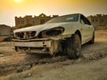 Desert Relic/Old Car rusting away in the desert Royalty Free Stock Photo