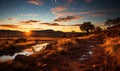 Desert River Sunset Royalty Free Stock Photo