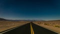 Desert road in the Death Valley by night Royalty Free Stock Photo