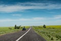 Desert road dividing line landscape horizon highway