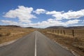 Desert road through grass plains