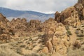 Desert rock formations in Alabama Hills, Sierra Nevada mountain valley, California, USA Royalty Free Stock Photo