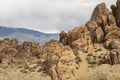 Desert rock formations in Alabama Hills, Sierra Nevada mountain valley, California, USA Royalty Free Stock Photo