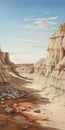 Desert Rock Formations: Atmospheric Landscape Paintings Inspired By Kurt Wenner Royalty Free Stock Photo