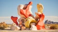 Colorful Biomorphic Sculpture Inspired By Desert Colors