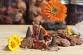 Desert Rose Rocks From Oklahoma on Meditation Table