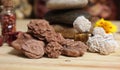 Desert Rose Rocks From Oklahoma on Meditation Table Royalty Free Stock Photo