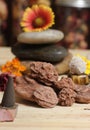 Desert Rose Rocks From Oklahoma on Meditation Table