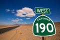 Desert Route 190 hwy Death Valley California road sign Royalty Free Stock Photo