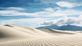 Desert sand dunes against the blue sky with clouds. 3d render Generative AI Royalty Free Stock Photo