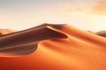 Desert sand dunes at sunset, 3d render nature background