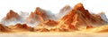 Desert sand mountains isolated on white transparent background. Generated by AI Royalty Free Stock Photo