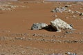 Desert sand and rocks, in the heart of Saudi Arabia on the way to Riyadh Royalty Free Stock Photo