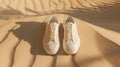 Desert sands with a pair of sleek shoes Royalty Free Stock Photo