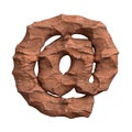 Desert sandstone email sign - 3d at sign red rock symbol - Suitable for Arizona, geology or desert related subjects
