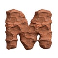 Desert sandstone letter M - Capital 3d red rock font - suitable for Arizona, geology or desert related subjects