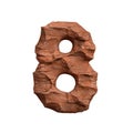 Desert sandstone number 8 - 3d red rock digit - Suitable for Arizona, geology or desert related subjects