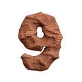 Desert sandstone number 9 - 3d red rock digit - Suitable for Arizona, geology or desert related subjects