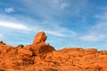 Desert sandstone rock formations in the Valley of Fire State Park in Southern Nevada near Las Vegas. Royalty Free Stock Photo