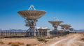 desert satellite array antennas sky Royalty Free Stock Photo