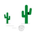 No Content Found With Cactus And Tumbleweed In Flat Vector Illustration Symbolizing Empty State UI Concept, Isolated On