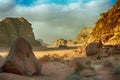 Desert scene, Wadi Rum, Jordan Royalty Free Stock Photo