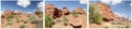 Desert sandstone scenery sagebrush red rocks collage Royalty Free Stock Photo