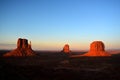 Scenic view of Monument Valley at sunset in Utah, United States. Royalty Free Stock Photo