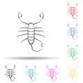 Desert scorpion multi color set icon. Simple thin line, outline vector of desert icons for ui and ux, website or mobile