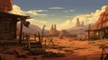 Desert Shack: A Stunning 8k Illustration Of A Cowboy-style Atmosphere