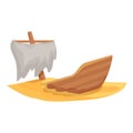 Desert shipwreck icon cartoon vector. Pirate ship Royalty Free Stock Photo