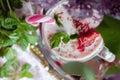 Desert smoothies with strawberries